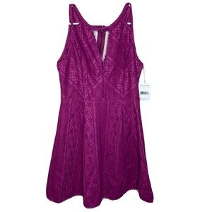 Free People Dress Size 8 New Fuschia Sleeveless A Line Zip Lace